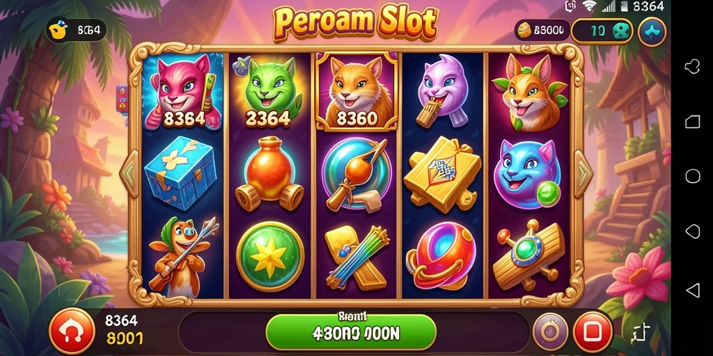 Tampilan gameplay mengasyikkan dalam permainan Slot 8364.