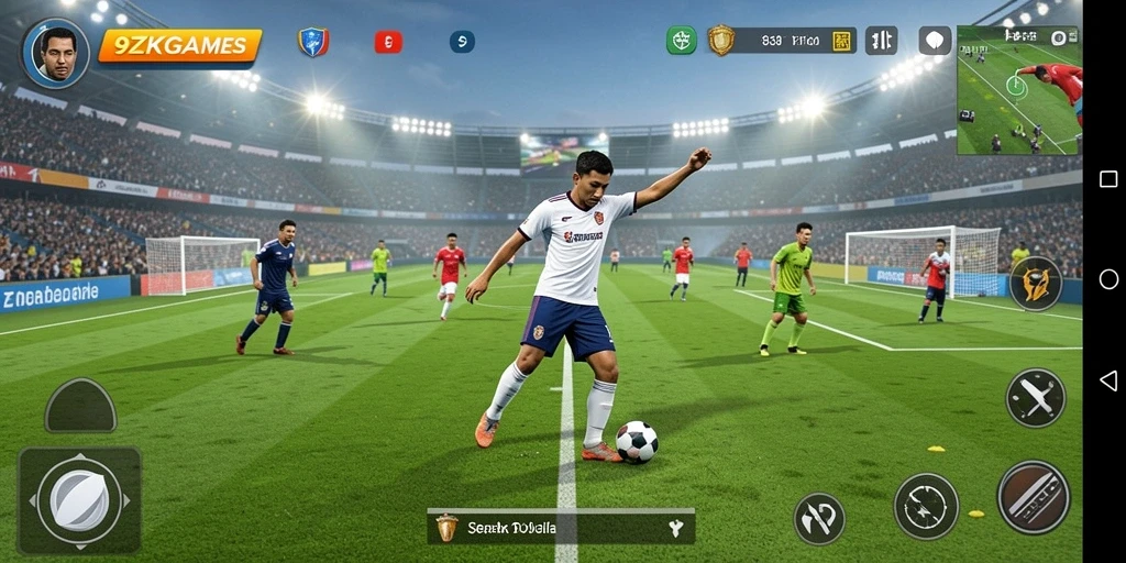 Tangkapan layar menunjukkan aksi mendebarkan saat bermain sepak bola.