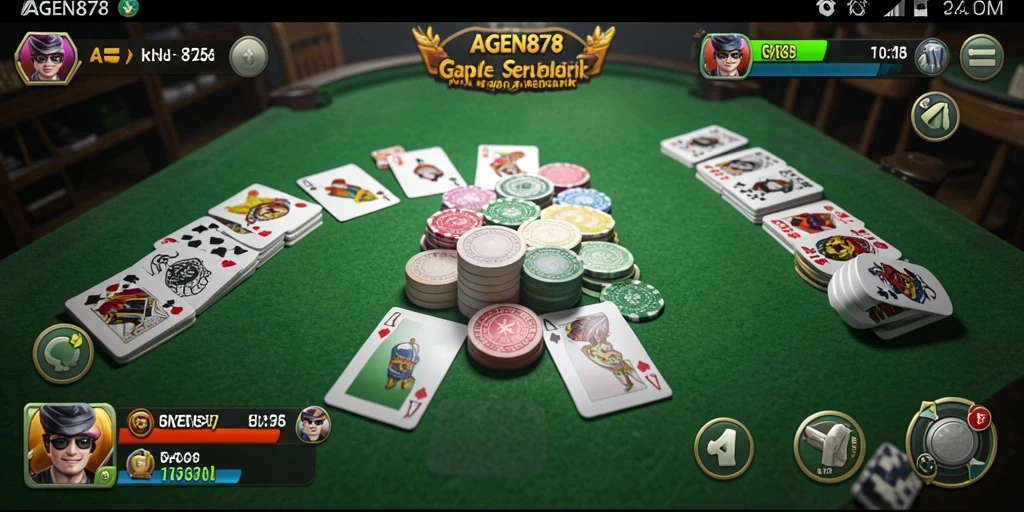 Screenshot AGEN878 menampilkan gameplay Gaple yang seru.