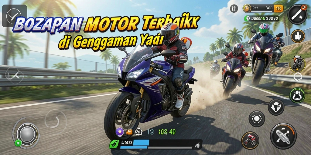 Tampilan seru gameplay balapan motor di BOS138.