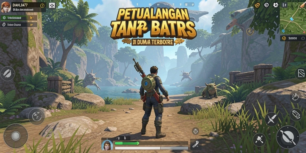 Tangkapan layar gameplay DAHLIA77 menampilkan eksplorasi dunia terbuka yang menakjubkan.