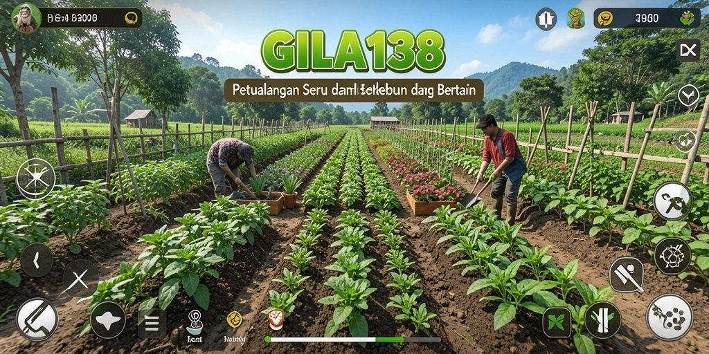 Tangkapan layar GILA138 menampilkan gameplay seru bertani dan berkebun.