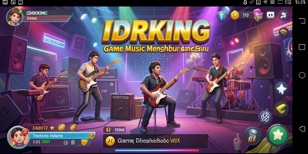 Tampilan gameplay IDRKING menampilkan momen seru saat bermain lagu musik.