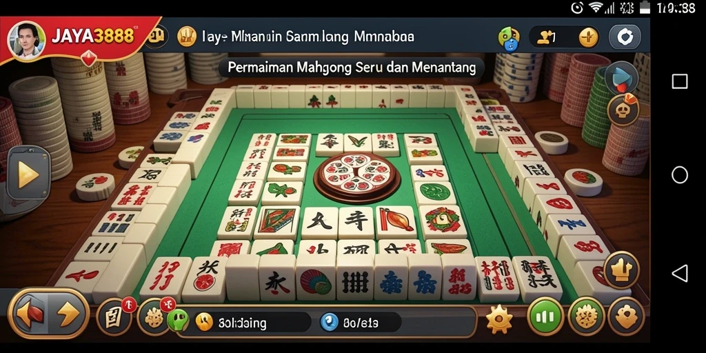 Screenshot gameplay JAYA388 menampilkan suasana permainan Mahjong yang seru.