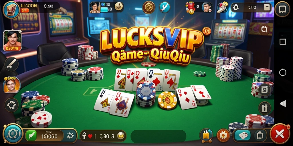 Tampilan menarik dari gameplay QiuQiu di LUCKSVIP.