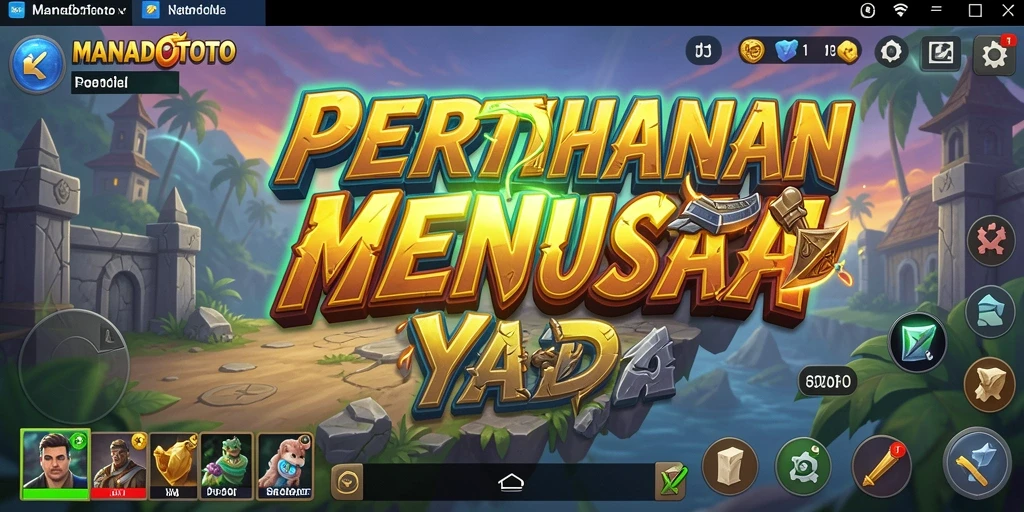 Tampilan aksi seru dalam permainan Tower Defense MANADOTOTO.
