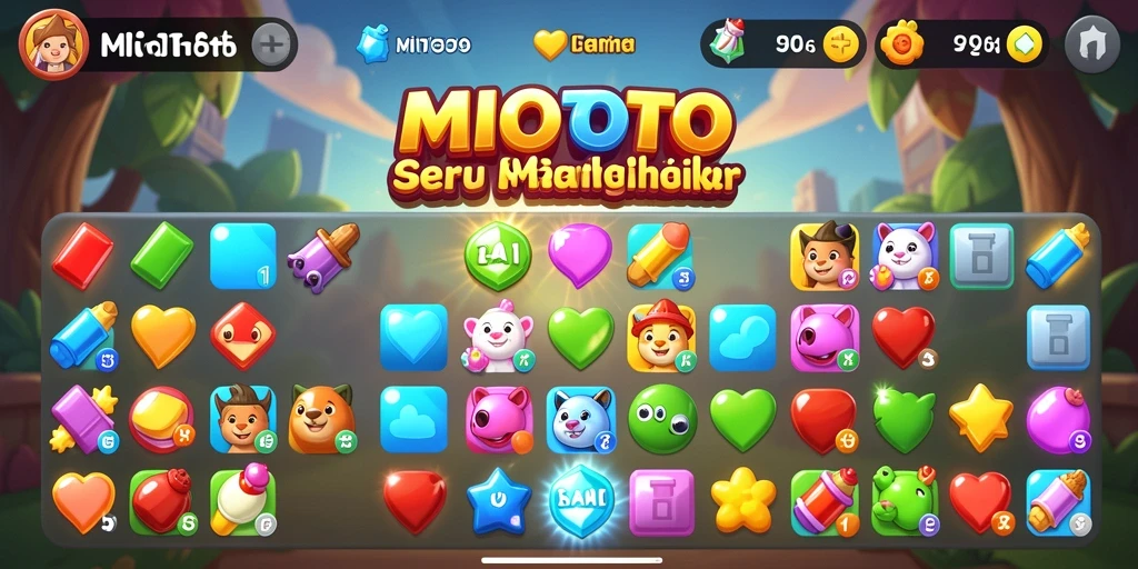 Tampilan gameplay seru dari MIOTOTO yang penuh warna.