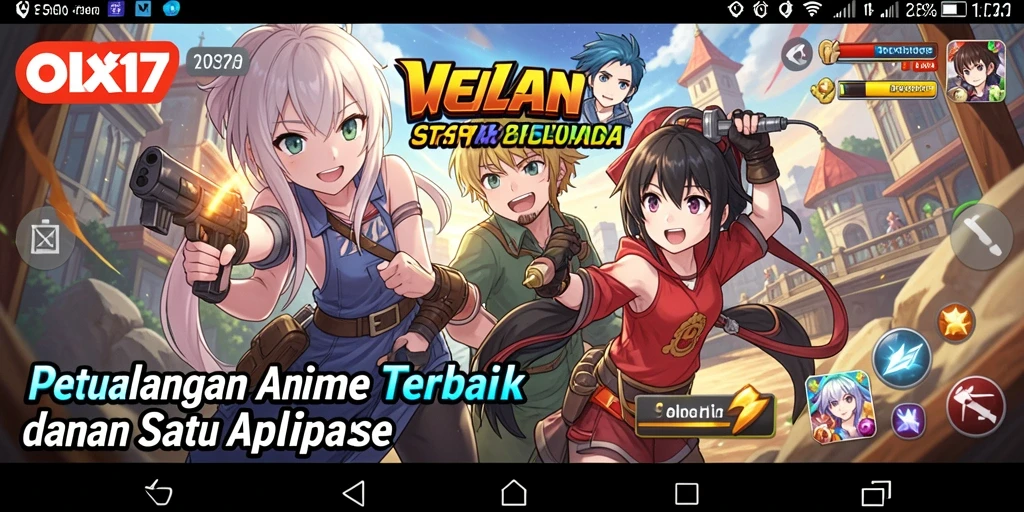 Tampilan gameplay mengesankan dari OLX17 dengan karakter Anime yang dinamis.