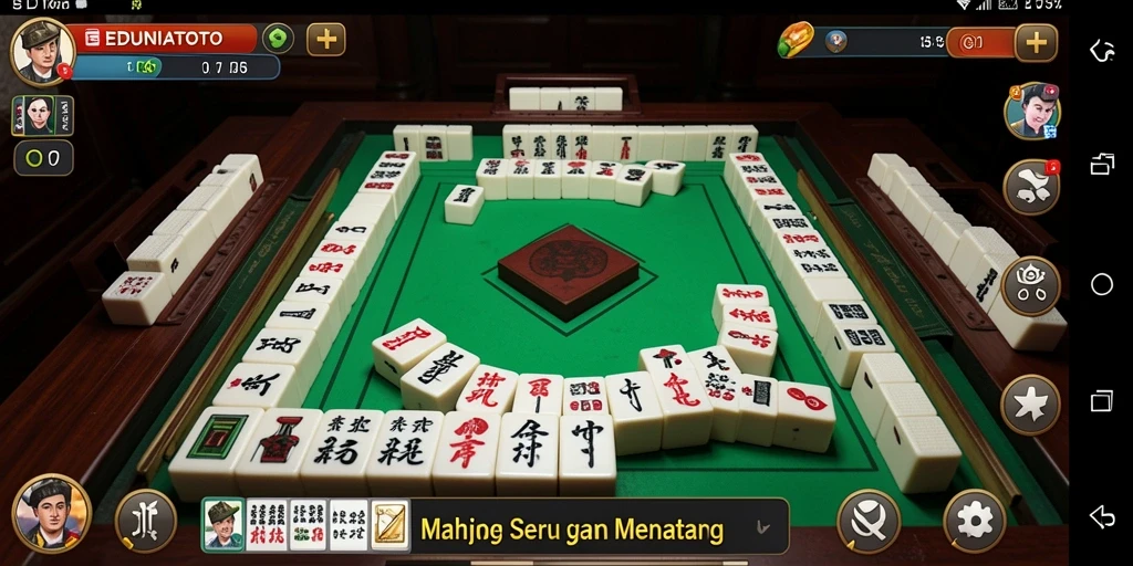 Tampilan gameplay SEDUNIATOTO dengan ubin Mahjong yang indah.