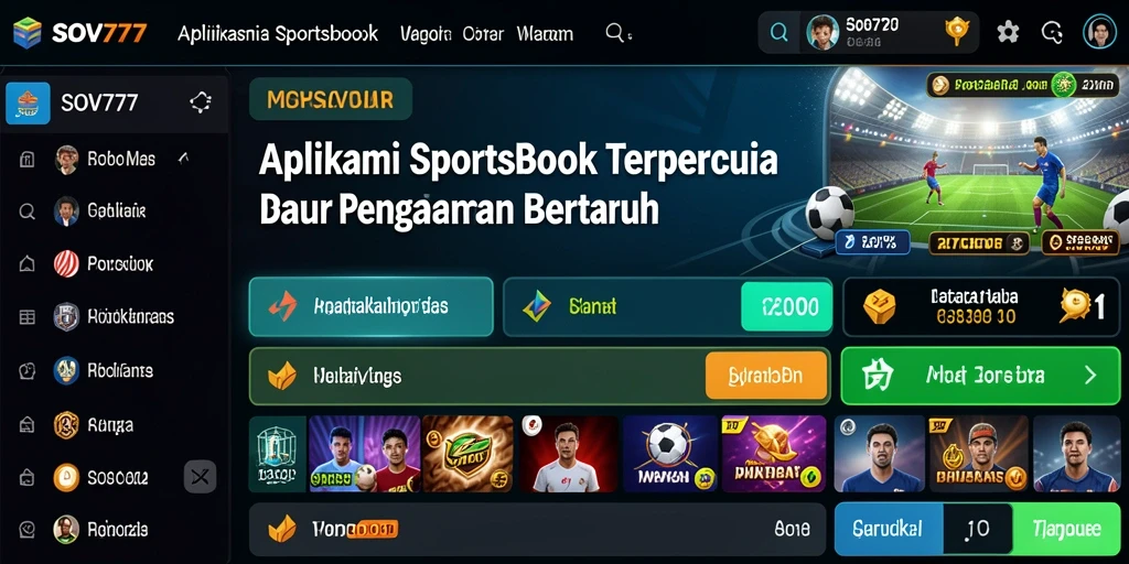 Screenshot SOV777 menampilkan kemudahan dalam bertaruh pada olahraga.