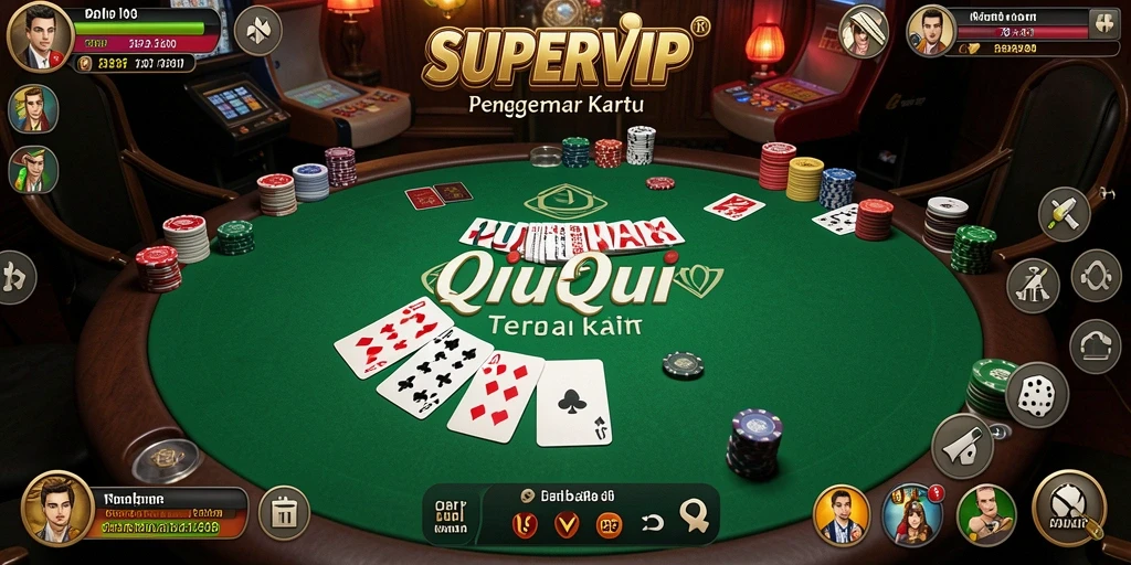 Screenshot gameplay SUPERVIP yang menunjukkan momen seru permainan QiuQiu.