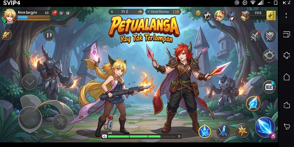 Tampilan gameplay seru di dalam dunia anime yang menakjubkan.